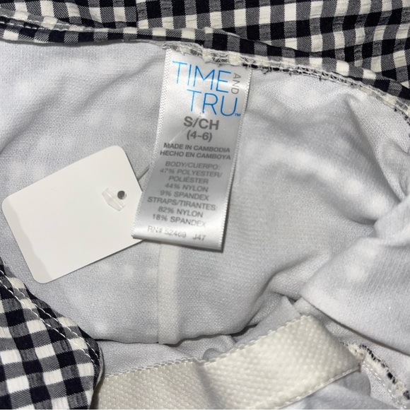 Time and Tru Black and White Checkered Swimsuit - Picture 6 of 6